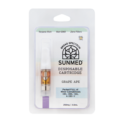 Your CBD Store Grape Ape Disposable Vape Cartridge. Cannabinoids vape products Sunmed vape carts. ND THC hemp