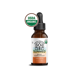 broad spectrum SunMed CBD hemp supplement orange tincture 1000 mg 